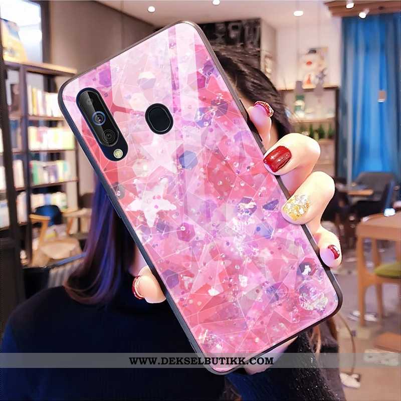 Deksel Samsung Galaxy A60 Mønster Rosa Rombe Net Red, Etui Samsung Galaxy A60 Stjernene Tilbud