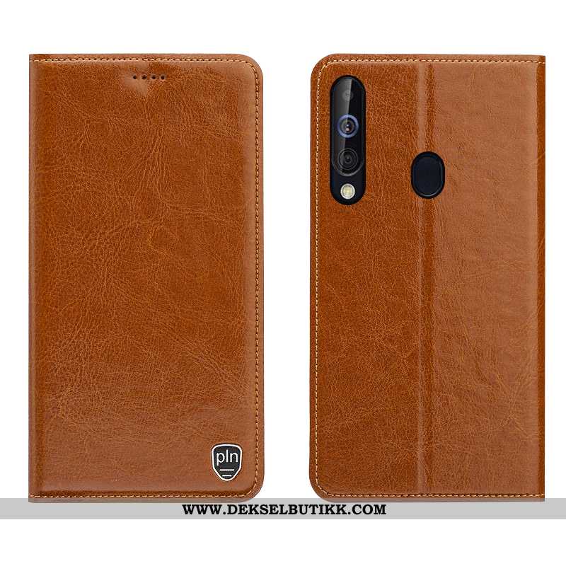 Deksel Samsung Galaxy A60 Mønster Skinn Etui Brun, Samsung Galaxy A60 Skinndeksel Butikk