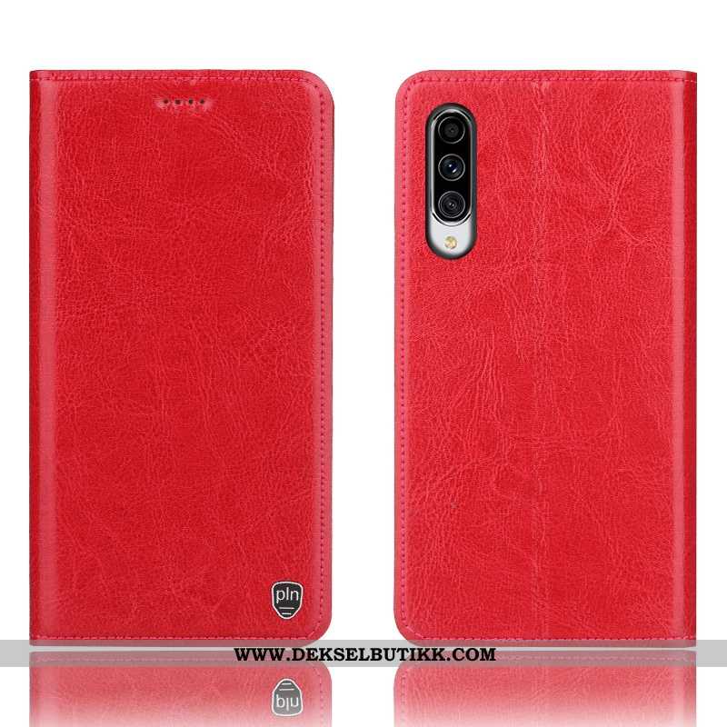 Deksel Samsung Galaxy A70 Mønster Skinn Folio Anti-fall Khaki, Etui Samsung Galaxy A70 Skinndeksel B