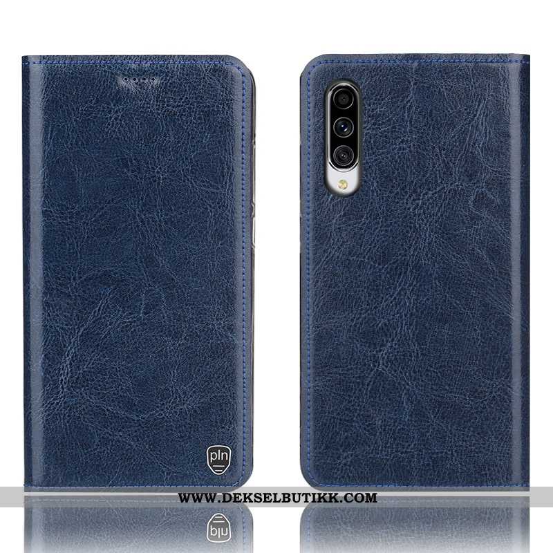 Deksel Samsung Galaxy A70 Mønster Skinn Folio Anti-fall Khaki, Etui Samsung Galaxy A70 Skinndeksel B