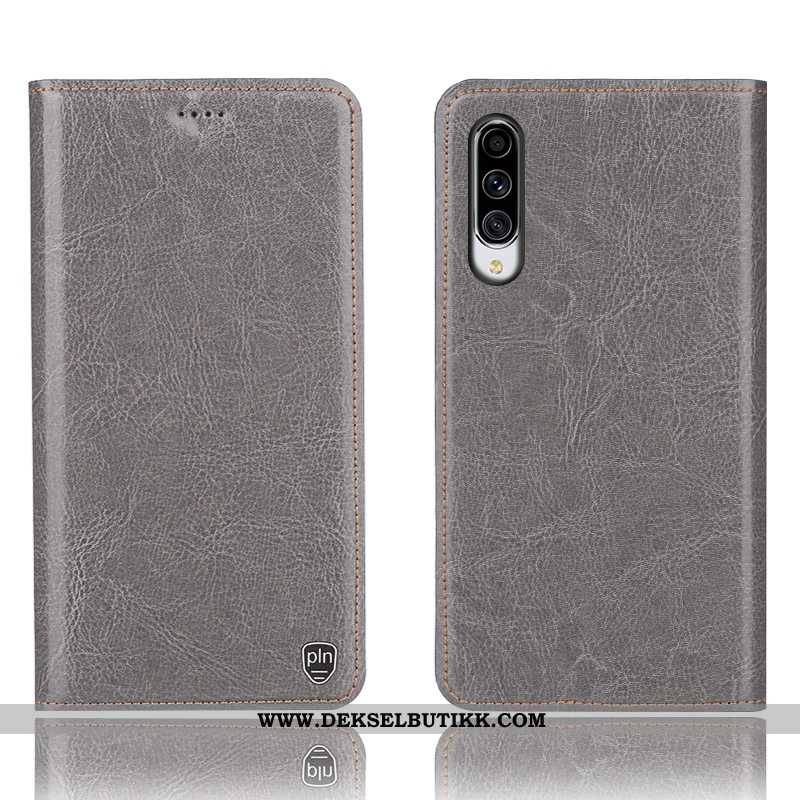 Deksel Samsung Galaxy A70 Mønster Skinn Folio Anti-fall Khaki, Etui Samsung Galaxy A70 Skinndeksel B