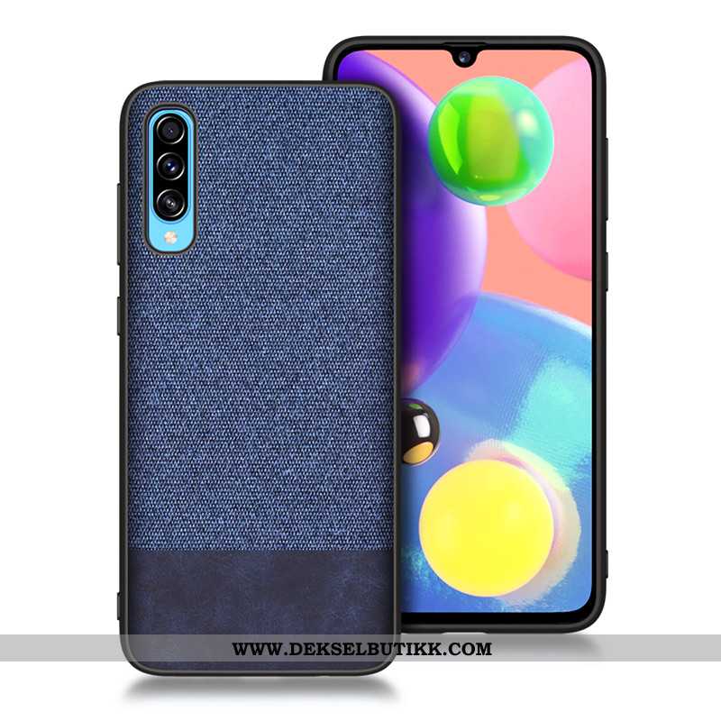 Deksel Samsung Galaxy A70 Nubuck Blå Etui Trend, Samsung Galaxy A70 Mønster Tilbud