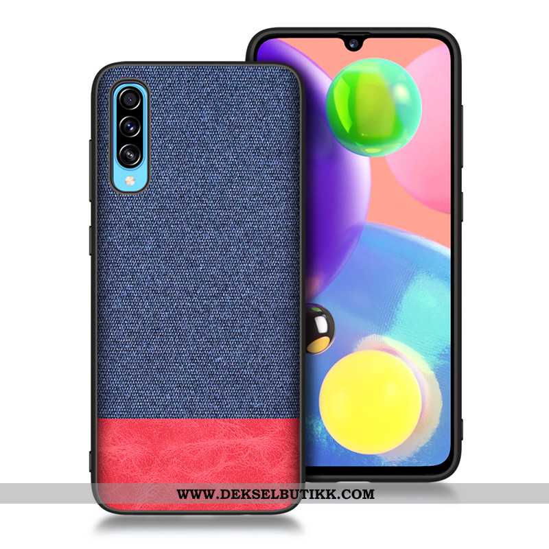 Deksel Samsung Galaxy A70 Nubuck Blå Etui Trend, Samsung Galaxy A70 Mønster Tilbud