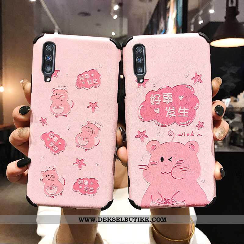 Deksel Samsung Galaxy A70 Tynne Cartoon Rosa Anti-fall, Etui Samsung Galaxy A70 Myke Til Salgs