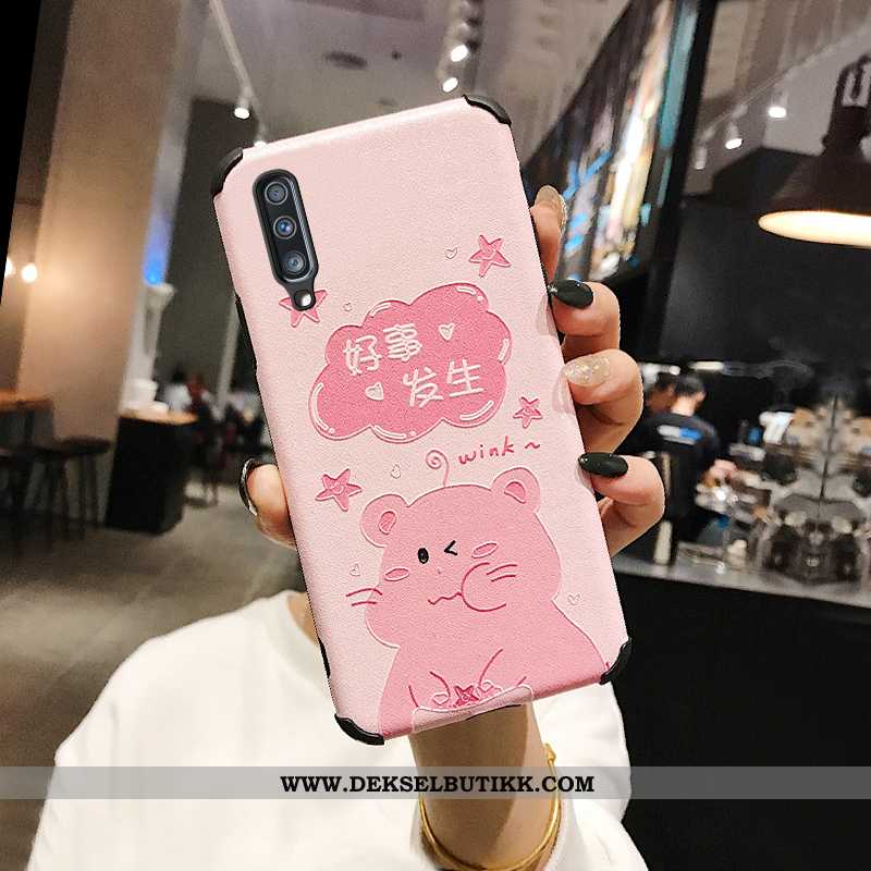 Deksel Samsung Galaxy A70 Tynne Cartoon Rosa Anti-fall, Etui Samsung Galaxy A70 Myke Til Salgs