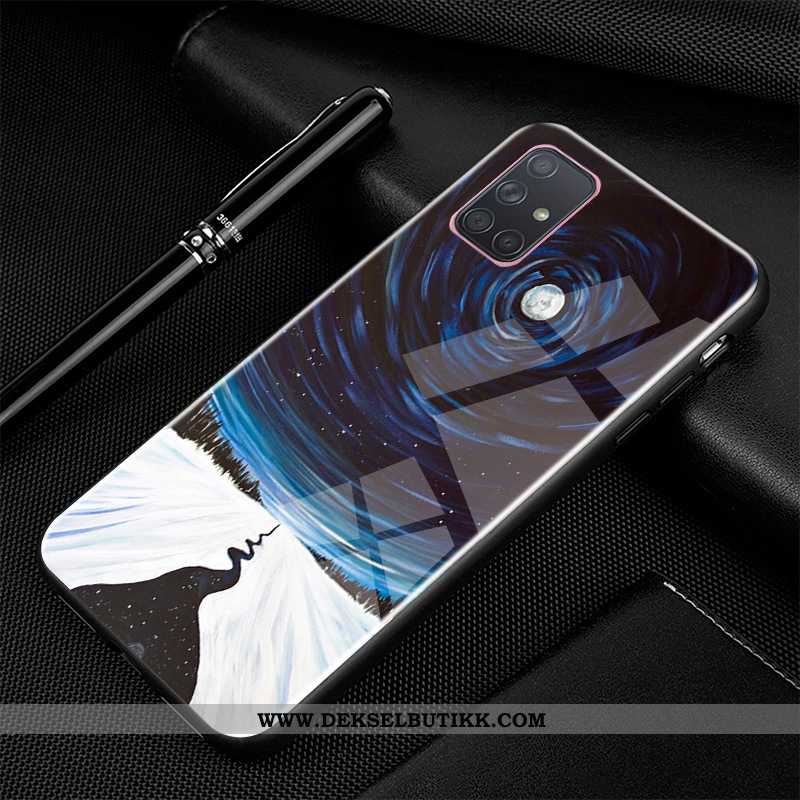 Deksel Samsung Galaxy A71 Beskyttelse Hemming Trend Cartoon Svart, Etui Samsung Galaxy A71 Glass Bil