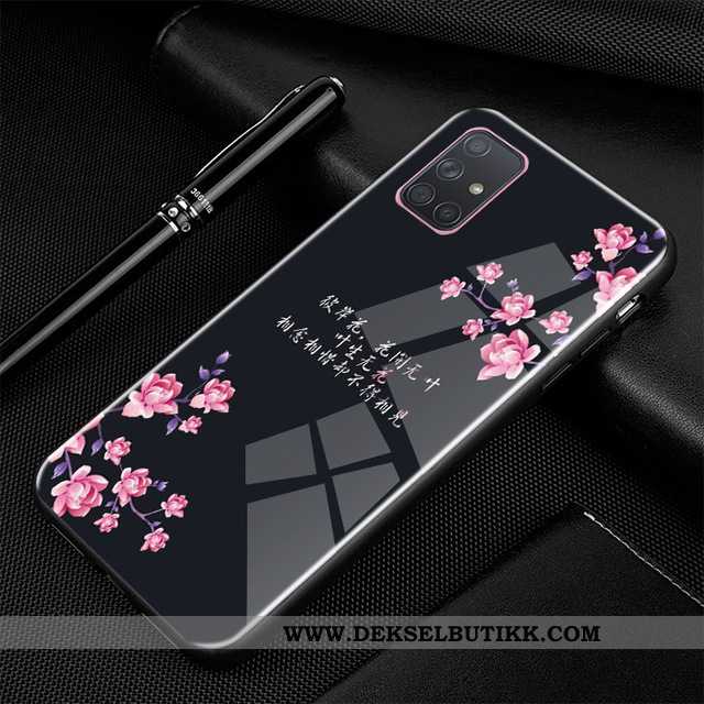 Deksel Samsung Galaxy A71 Beskyttelse Hemming Trend Cartoon Svart, Etui Samsung Galaxy A71 Glass Bil