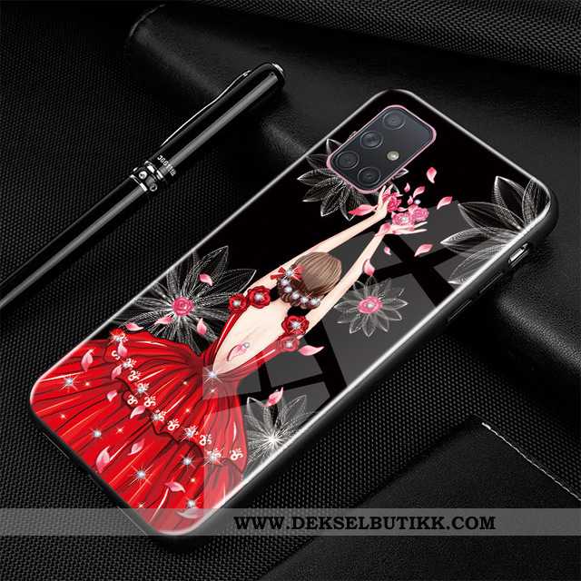 Deksel Samsung Galaxy A71 Beskyttelse Hemming Trend Cartoon Svart, Etui Samsung Galaxy A71 Glass Bil