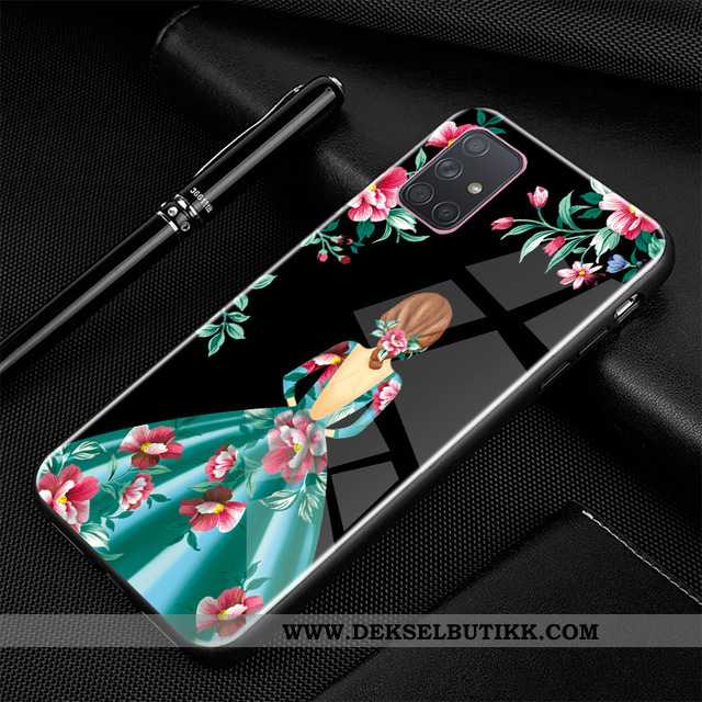 Deksel Samsung Galaxy A71 Beskyttelse Hemming Trend Cartoon Svart, Etui Samsung Galaxy A71 Glass Bil