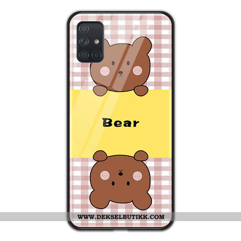 Deksel Samsung Galaxy A71 Cartoon Glass Gul, Etui Samsung Galaxy A71 Beskyttelse Billige