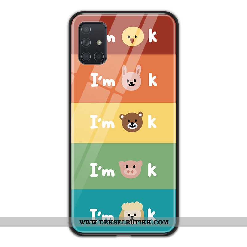 Deksel Samsung Galaxy A71 Cartoon Glass Gul, Etui Samsung Galaxy A71 Beskyttelse Billige