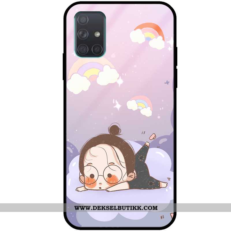 Deksel Samsung Galaxy A71 Cartoon Liten Glass Stjernene Rosa, Etui Samsung Galaxy A71 Vakker Tilbud