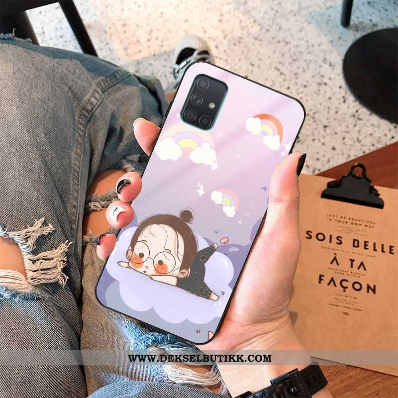 Deksel Samsung Galaxy A71 Cartoon Liten Glass Stjernene Rosa, Etui Samsung Galaxy A71 Vakker Tilbud