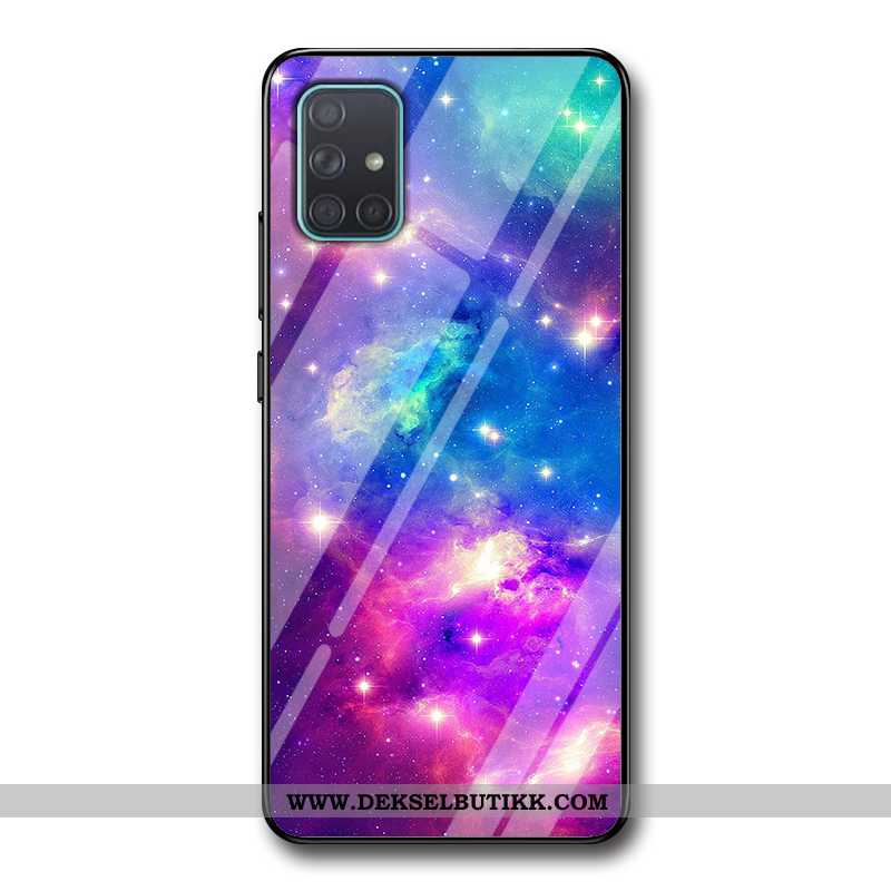 Deksel Samsung Galaxy A71 Glass Hard Beskyttelse Stjernehimmel Lilla, Etui Samsung Galaxy A71 Mote P