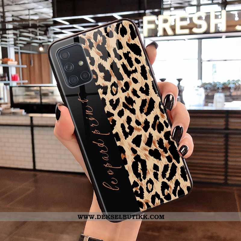 Deksel Samsung Galaxy A71 Mønster Mønster Svart Leopard, Etui Samsung Galaxy A71 Beskyttelse Billig