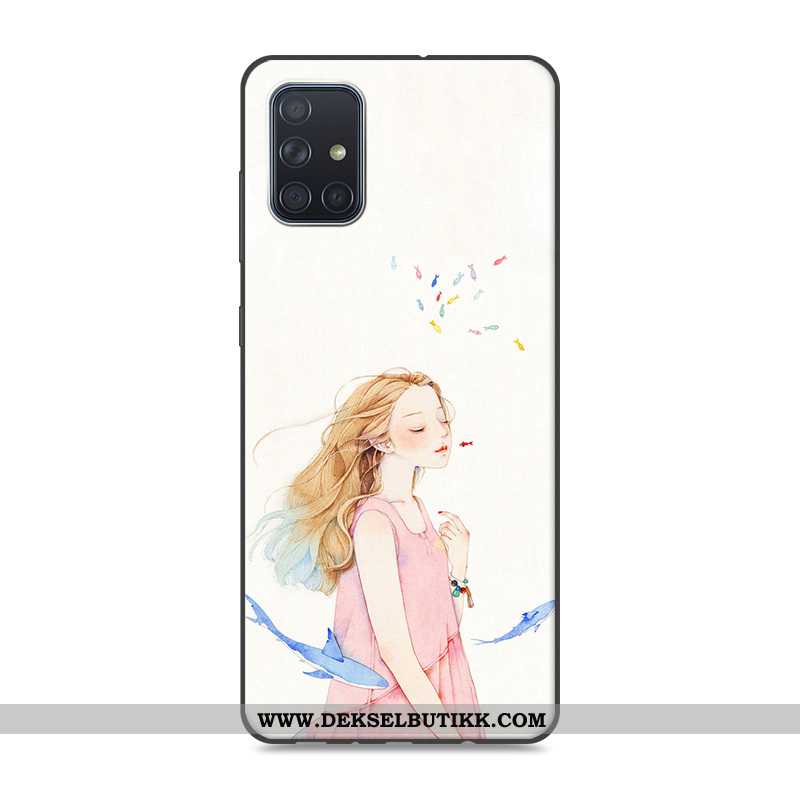 Deksel Samsung Galaxy A71 Trend Net Red Vind Stjernene Hvitt, Etui Samsung Galaxy A71 Myke Tilbud