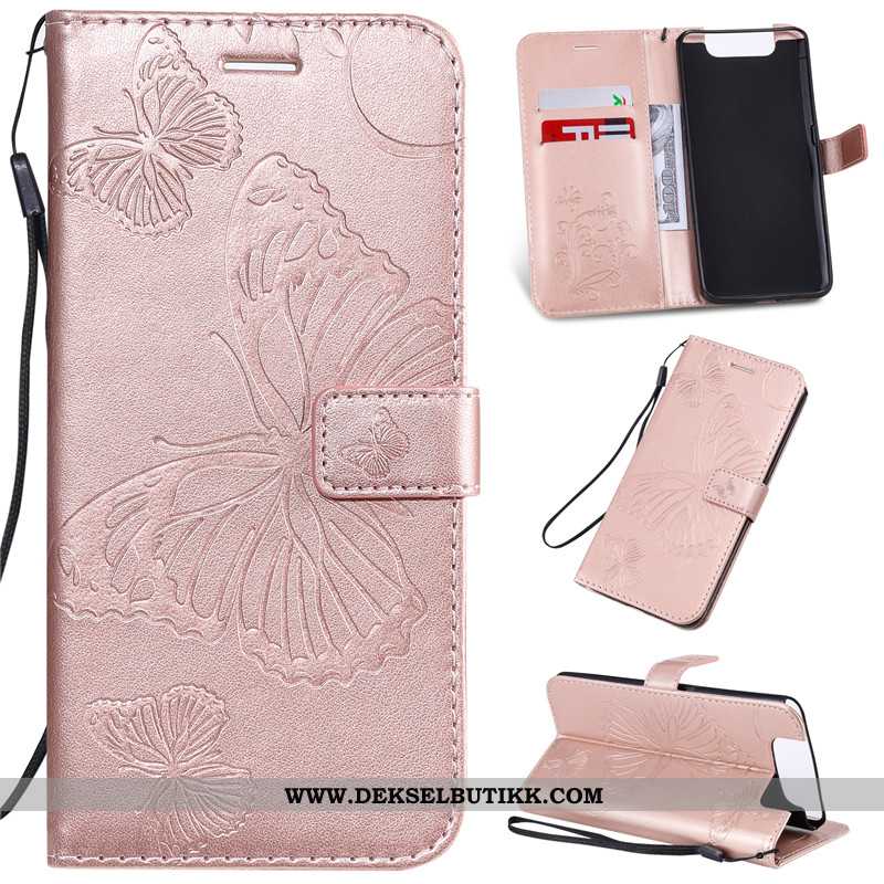 Deksel Samsung Galaxy A80 Beskyttelse Clamshell Etui Mobiltelefon Lilla, Samsung Galaxy A80 Skinndek