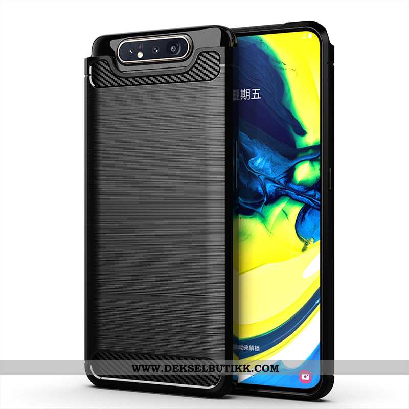 Deksel Samsung Galaxy A80 Silikon Anti-fall Rød Silke, Etui Samsung Galaxy A80 Beskyttelse Rabatt