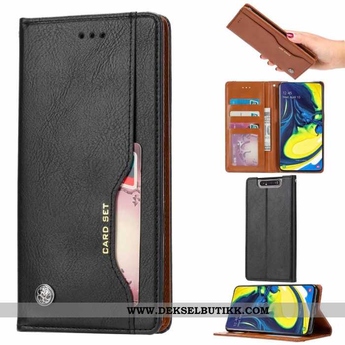 Deksel Samsung Galaxy A80 Skinndeksel Etui Anti-fall Beskyttelse Rød, Samsung Galaxy A80 Lommebok Kj