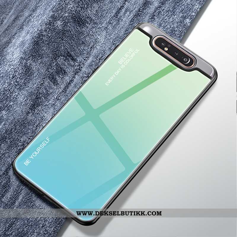 Deksel Samsung Galaxy A80 Trend Stjernene Gradient Glass Grønn, Etui Samsung Galaxy A80 Beskyttelse 