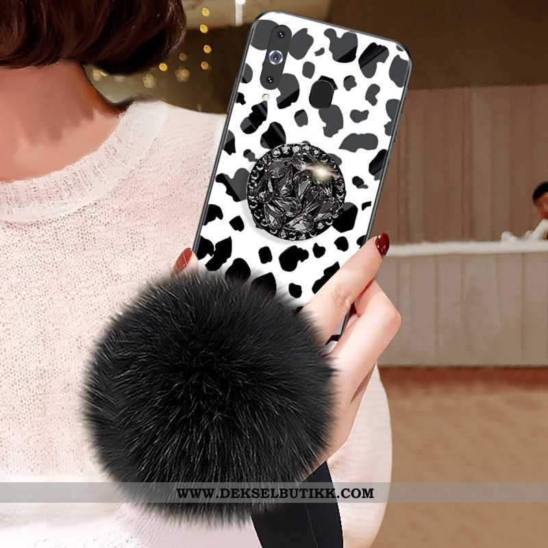 Deksel Samsung Galaxy A8s Glass Mobiltelefon Leopard Pels Ball Svart, Etui Samsung Galaxy A8s Hengen