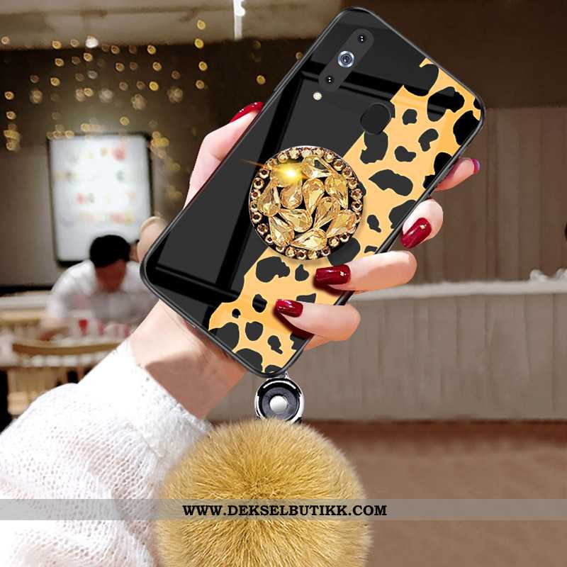 Deksel Samsung Galaxy A8s Glass Mobiltelefon Leopard Pels Ball Svart, Etui Samsung Galaxy A8s Hengen