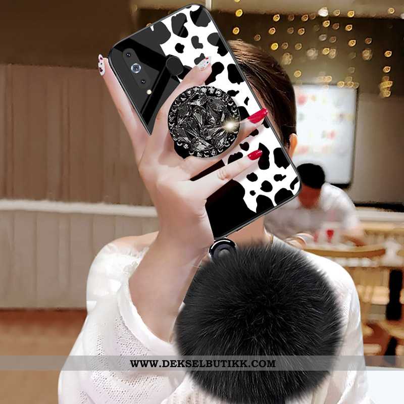 Deksel Samsung Galaxy A8s Glass Mobiltelefon Leopard Pels Ball Svart, Etui Samsung Galaxy A8s Hengen