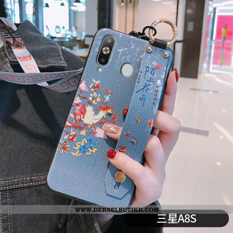 Deksel Samsung Galaxy A8s Kreativ Net Red Blå Hengende Ornamenter, Etui Samsung Galaxy A8s Vintage S