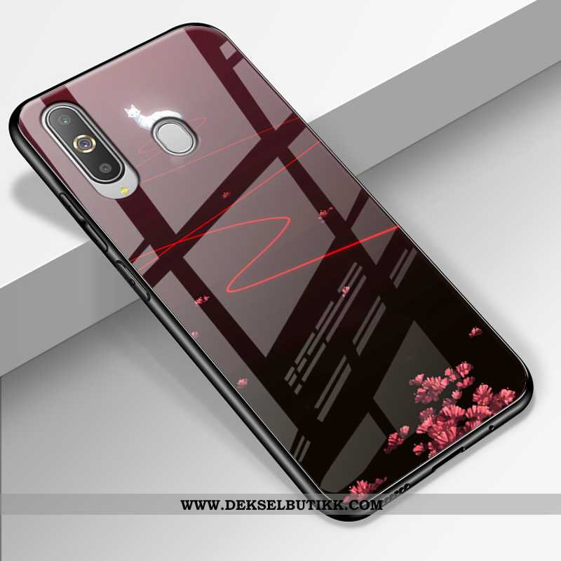 Deksel Samsung Galaxy A8s Silikon Anti-fall Rød Farge Malt Rosa, Etui Samsung Galaxy A8s Beskyttelse