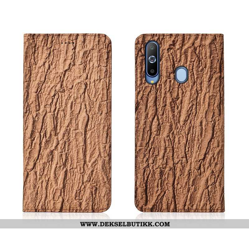 Deksel Samsung Galaxy A8s Silikon Myke Stjernene Skinn Lær Khaki, Etui Samsung Galaxy A8s Beskyttels