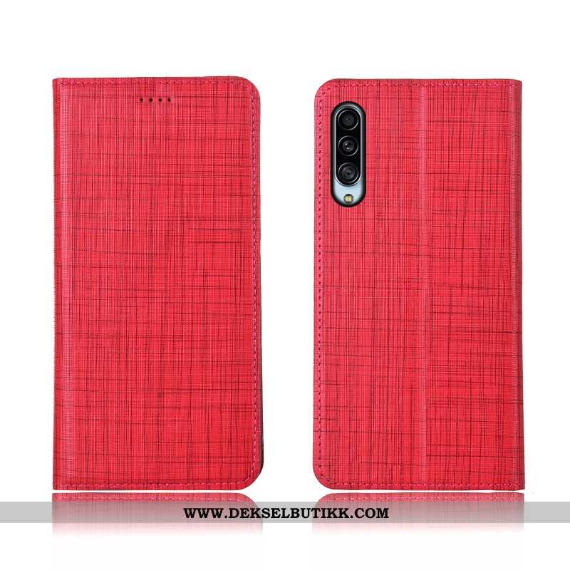 Deksel Samsung Galaxy A90 5g Skinn Anti-fall Beskyttelsedeksel Rød, Etui Samsung Galaxy A90 5g Myke 