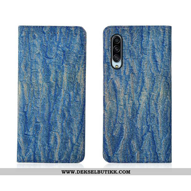 Deksel Samsung Galaxy A90 5g Skinn Lær Clamshell Skinn Anti-fall Grå, Etui Samsung Galaxy A90 5g Sil