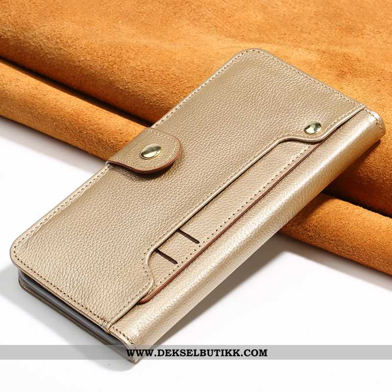 Deksel Samsung Galaxy Note 10+ Beskyttelse Folio Lommebok Kort Gull, Etui Samsung Galaxy Note 10+ Sk