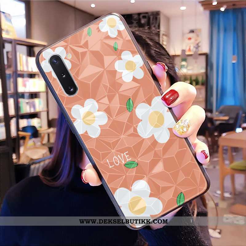 Deksel Samsung Galaxy Note 10 Cartoon Liten Fersk Rombe Oransje, Etui Samsung Galaxy Note 10 Alt Ink