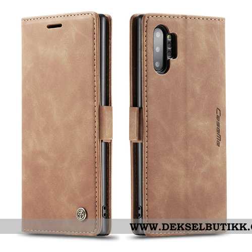 Deksel Samsung Galaxy Note 10+ Kreativ Business Skinndeksel Brun, Etui Samsung Galaxy Note 10+ Besky