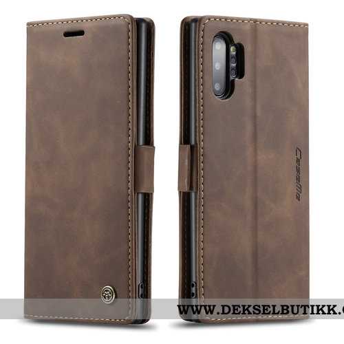 Deksel Samsung Galaxy Note 10+ Kreativ Business Skinndeksel Brun, Etui Samsung Galaxy Note 10+ Besky