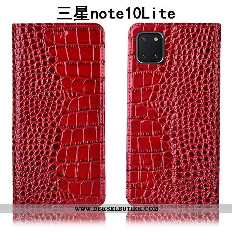 Deksel Samsung Galaxy Note 10 Lite Beskyttelse Stjernene Krokodille Folio Rød, Etui Samsung Galaxy N