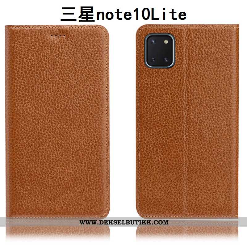 Deksel Samsung Galaxy Note 10 Lite Mønster Litchi Folio Mobiltelefon Mørkeblå, Etui Samsung Galaxy N