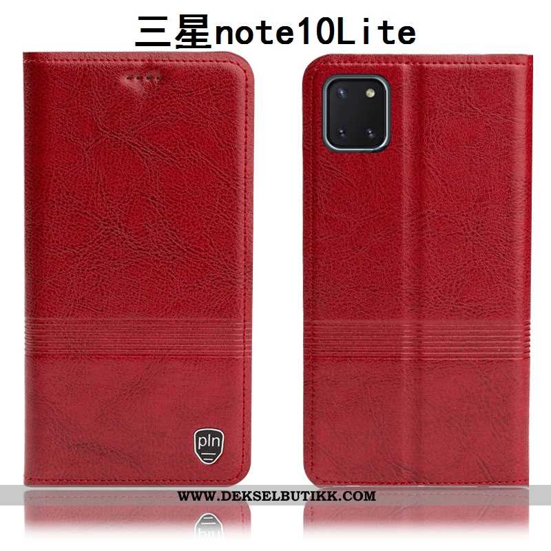 Deksel Samsung Galaxy Note 10 Lite Skinn Stjernene Brun, Etui Samsung Galaxy Note 10 Lite Beskyttels