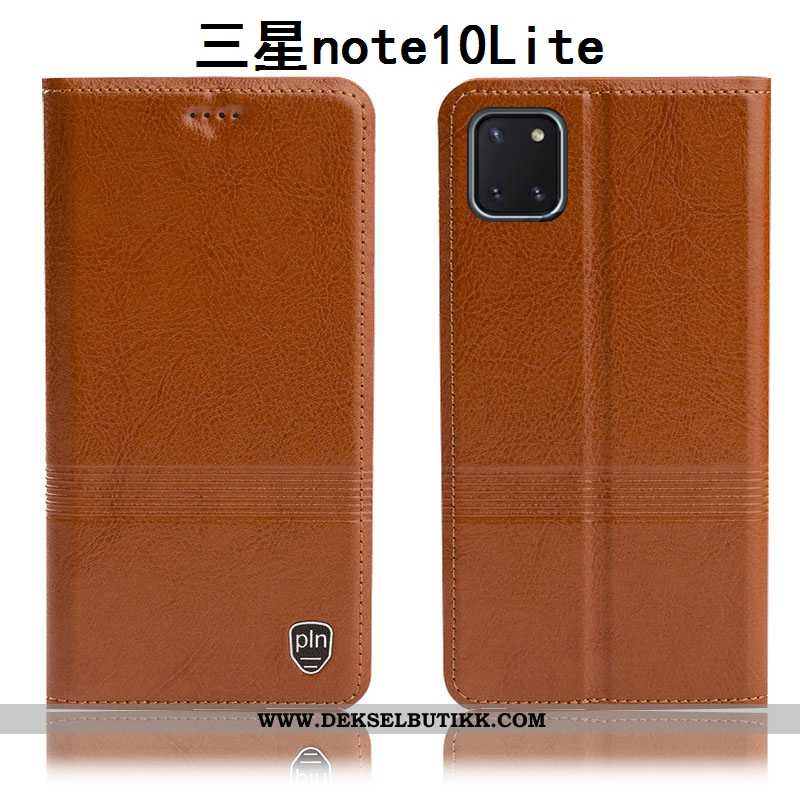 Deksel Samsung Galaxy Note 10 Lite Skinn Stjernene Brun, Etui Samsung Galaxy Note 10 Lite Beskyttels