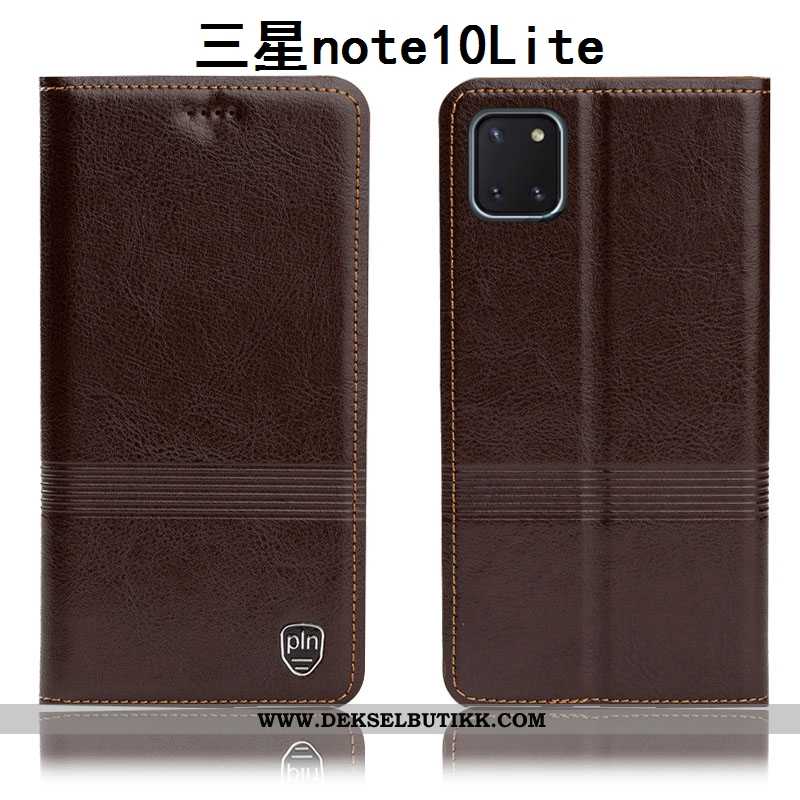 Deksel Samsung Galaxy Note 10 Lite Skinn Stjernene Brun, Etui Samsung Galaxy Note 10 Lite Beskyttels