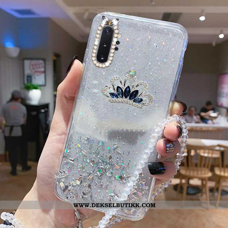 Deksel Samsung Galaxy Note 10+ Med Strass Anti-fall Stjernene Myke Blå, Etui Samsung Galaxy Note 10+