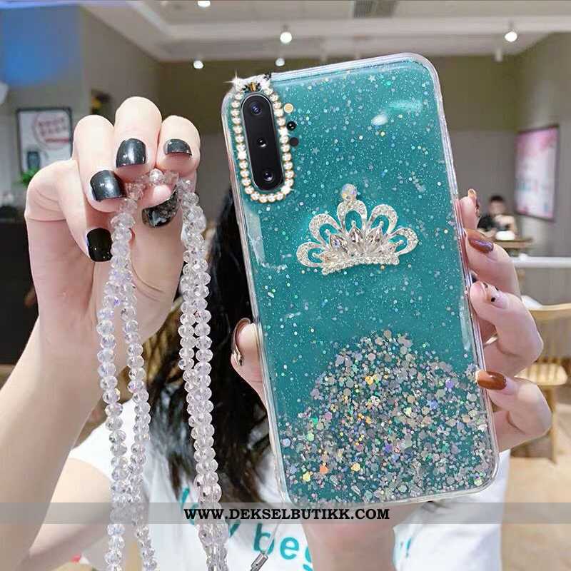 Deksel Samsung Galaxy Note 10+ Med Strass Anti-fall Stjernene Myke Blå, Etui Samsung Galaxy Note 10+