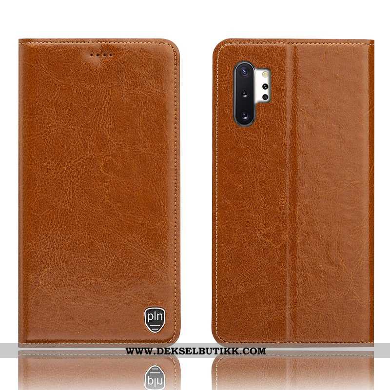 Deksel Samsung Galaxy Note 10+ Mønster Skinndeksel Mobiltelefon Brun, Etui Samsung Galaxy Note 10+ B