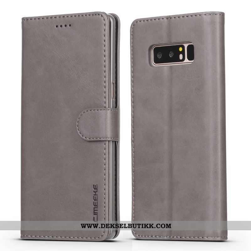 Deksel Samsung Galaxy Note 8 Skinn Lær Mobiltelefon Folio Anti-fall Brun, Etui Samsung Galaxy Note 8