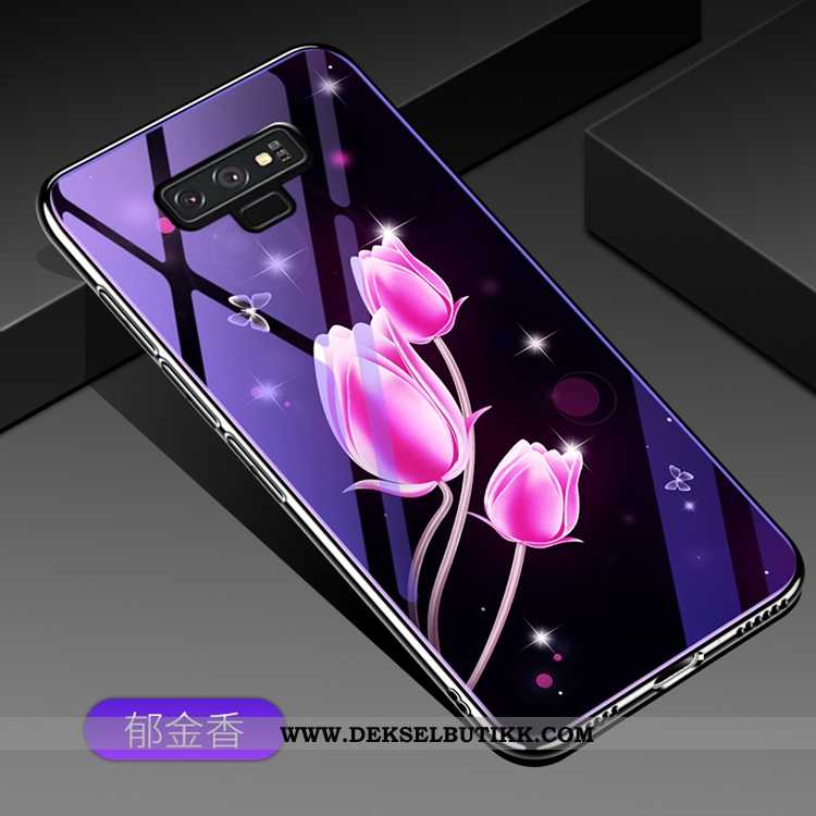 Deksel Samsung Galaxy Note 9 Mote Etui Stjernene Lilla, Samsung Galaxy Note 9 Glass Butikk