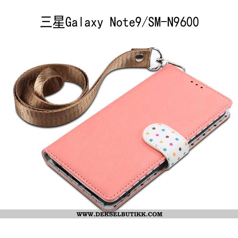 Deksel Samsung Galaxy Note 9 Skinndeksel Lange Mobiltelefon Folio Rosa, Etui Samsung Galaxy Note 9 H