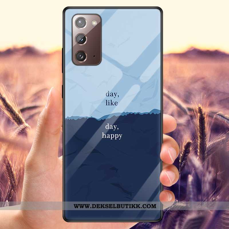 Deksel Samsung Galaxy Note20 Glass Etui Lovers Tilpass Blå, Samsung Galaxy Note20 Beskyttelse Rabatt