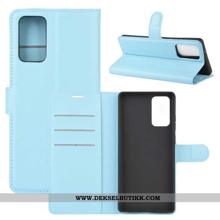 Deksel Samsung Galaxy Note20 Nubuck Sklisikre Grønn Kort, Etui Samsung Galaxy Note20 Skinndeksel Kjø