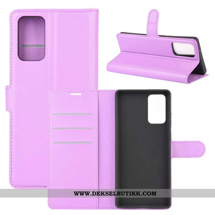 Deksel Samsung Galaxy Note20 Nubuck Sklisikre Grønn Kort, Etui Samsung Galaxy Note20 Skinndeksel Kjø